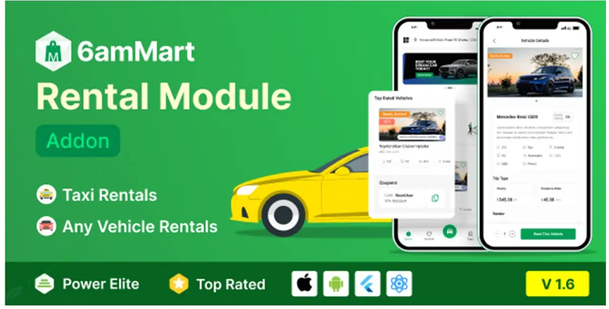 6amMart Car Rental Module Addon v1.6