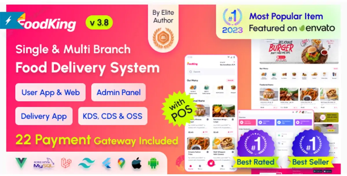 FoodKing v3.8 - Restaurant Food Delivery System with Admin Panel & Delivery Man App - Restaurant POS